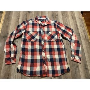 Nuco Shirt, Men's Size Large, Blue Red, Plaid, Button Up, Long Sleeve